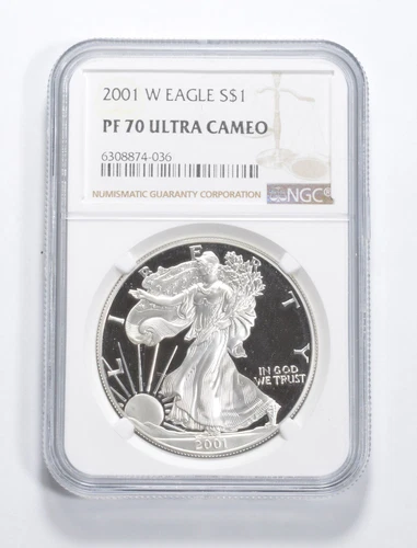 PF70 2001 PROOF American Silver Eagle $1 NGC PR Ucam *9052