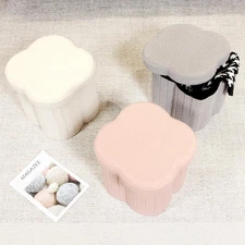 Storage Ottoman Cube, Flowers Shaped Ottomans with Storage Foot Stool Footrest f