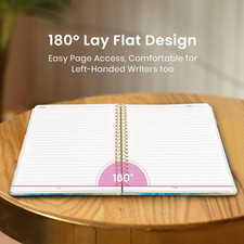 Spiral Lined Journal for Women, Notebook for Work with Pretty Cover, 140 Coll...