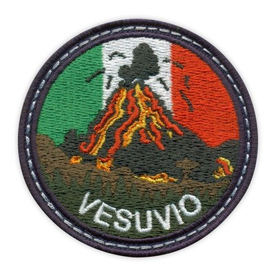 Blick auf den Berg VESUV, Vesuv Vulkan, Italien Patch/Abzeichen bestickt