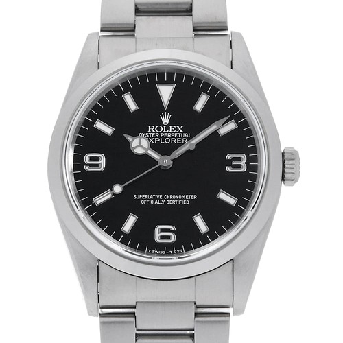 ROLEX Explorer I 14270 black All tritium single buckle X Number second hand mens