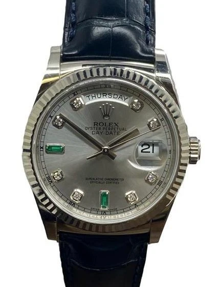 Rolex — Rolex President Day Date 36mm RARE 118139 Silver Diamond Dial Automatic Men's Wa