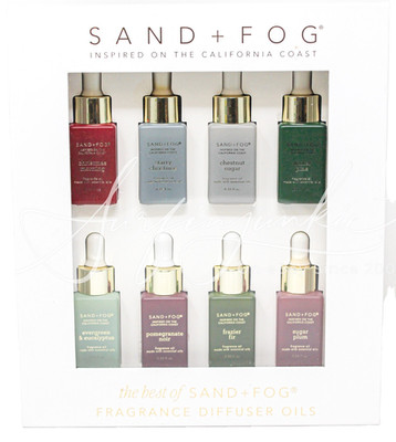Sand + Fog Home Fragrance Diffuser Oil 8 Pc Boxed Gift Set Christmas Holiday New