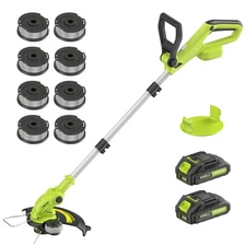 String Trimmer Cordless with 2x2.0Ah Battery, 20V Battery Powered 12-inch Law...