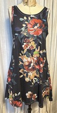 Vintage Women’s Sleeveless Knit Floral A-Line Dress Sz S-M Pre-owned 