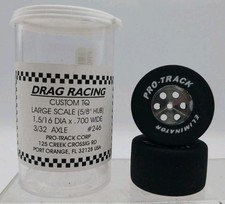 Pro Track TQ 1 5/16 X .700 Wide Drag Racing Slot Car Wheel Tires Rear Pair 1/25