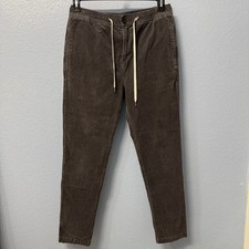 Vuori Optimist Men's M Gray Corduroy Elastic Drawstring Waist Tapered Leg Pants