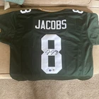 Autographed/Signed Josh Jacobs Green Bay Green Football Jersey Beckett BAS COA