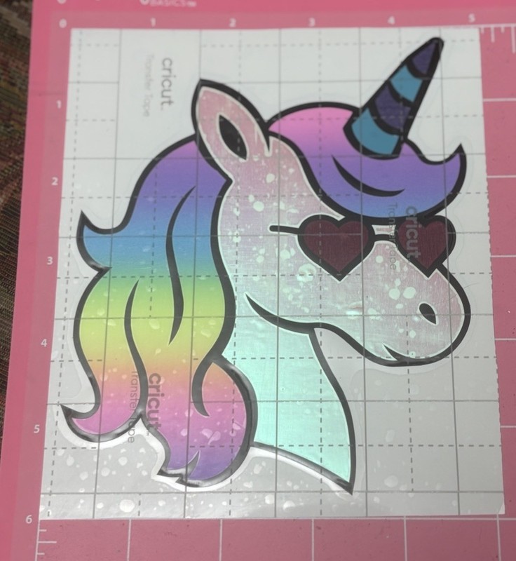 Unicorn w/ Heart Sunglasses Vinyl Decal
