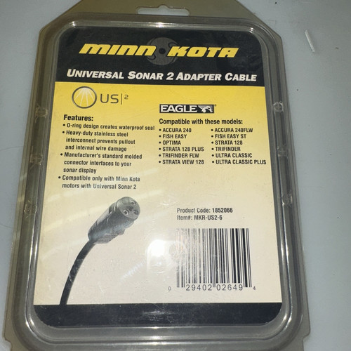 Minn Kota MKR-US2-6 Universal Sonar 2 Adapter Cable for Select Eagle Fishfinders - Foto 1 di 3