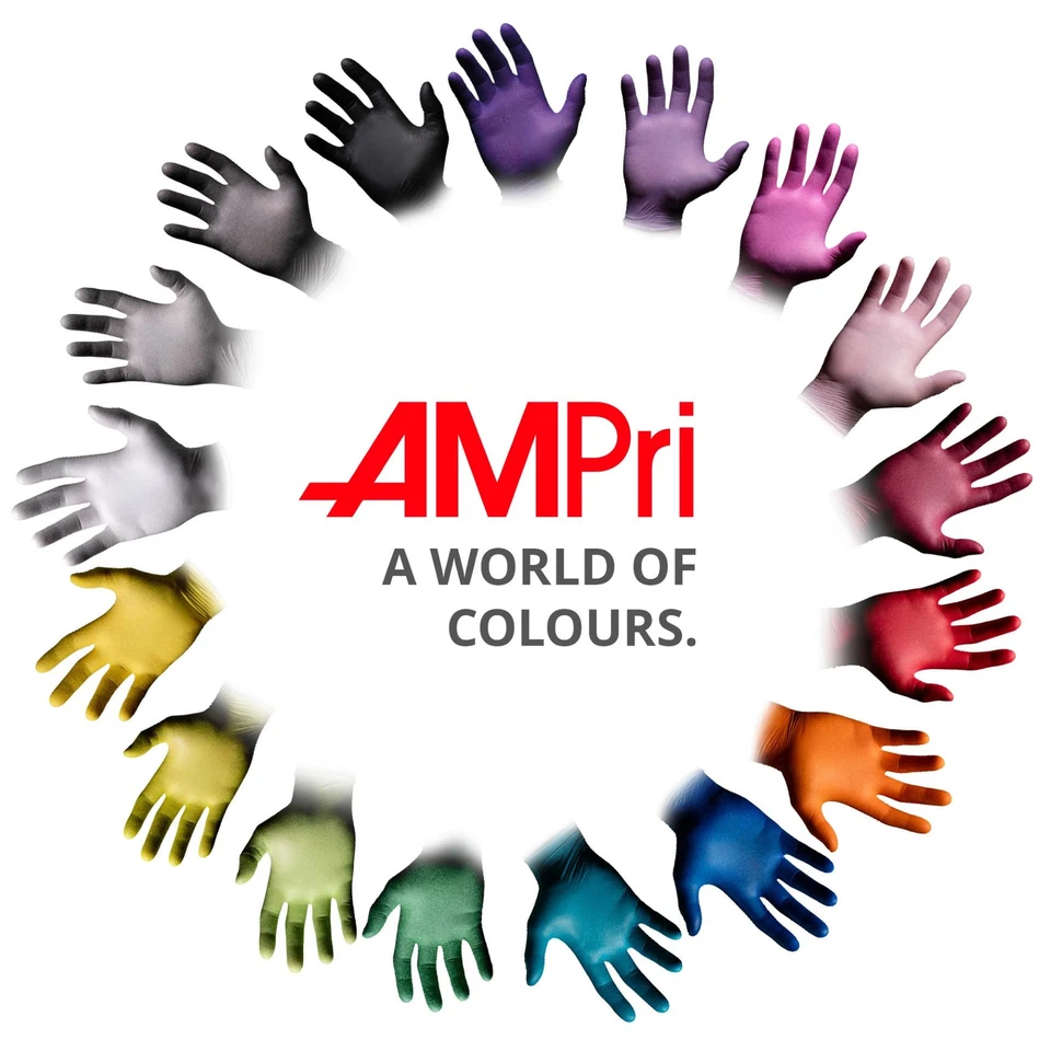 AMPRI HANDELSGESELLSCHAFT MBH Karton á 1000 Stück bunte Einmalhandschuhe Nitril Nitrilhandschuhe Einweg