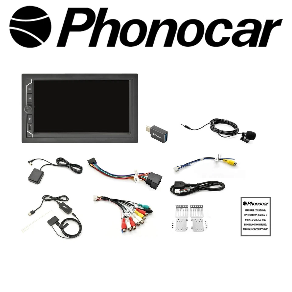 Phonocar VM 018 Monitor 7" 2 DIN Autoradio Android Apple WiFi DAB+ Antena - Imagen 2 de 4