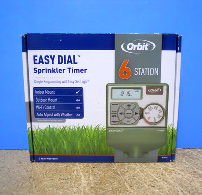 Orbit Easy Dial 6 Station Sprinkler Timer Model 57596 Easy-Set Logic New In Box!