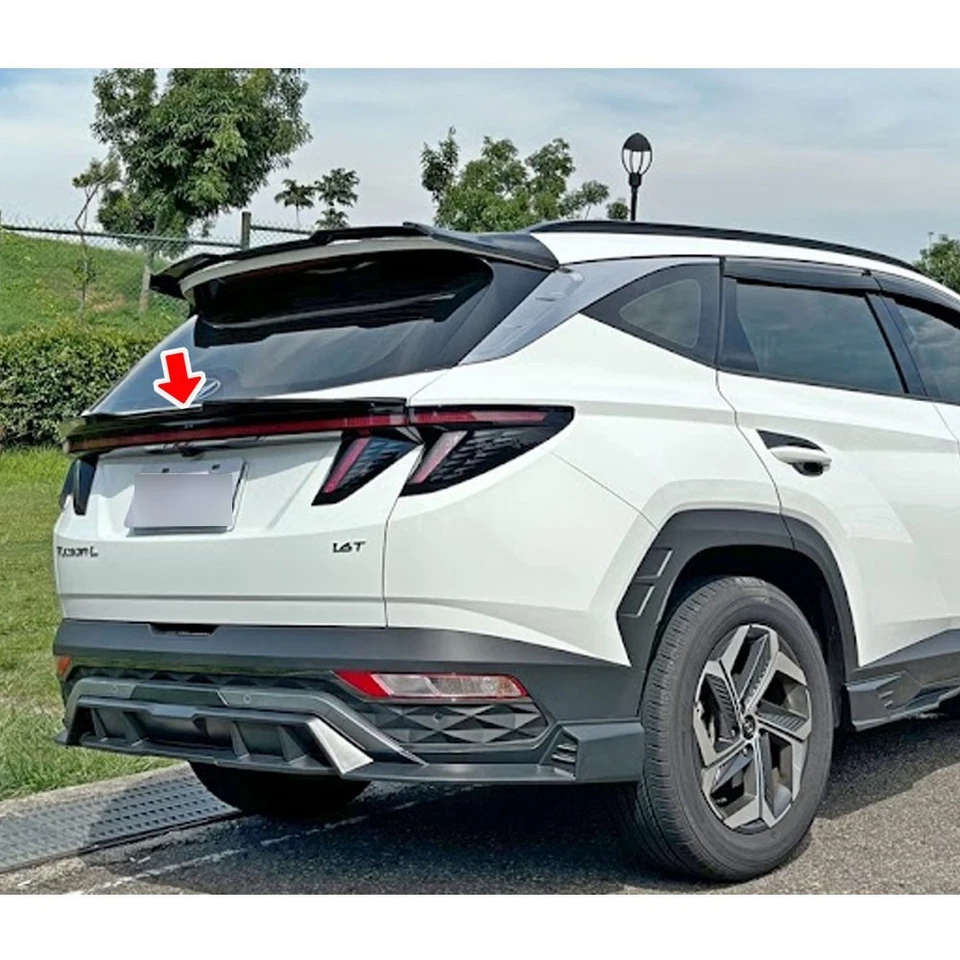 Unpainted Fit For Hyundai Tucson NX4 Rear Middle V Trunk Spoiler Wing 2020+ Foto 2 de 4