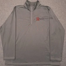 The North Face Tech 1/4 Zip Fleece Men's XL Gray Embroidered Stretch Lightweight