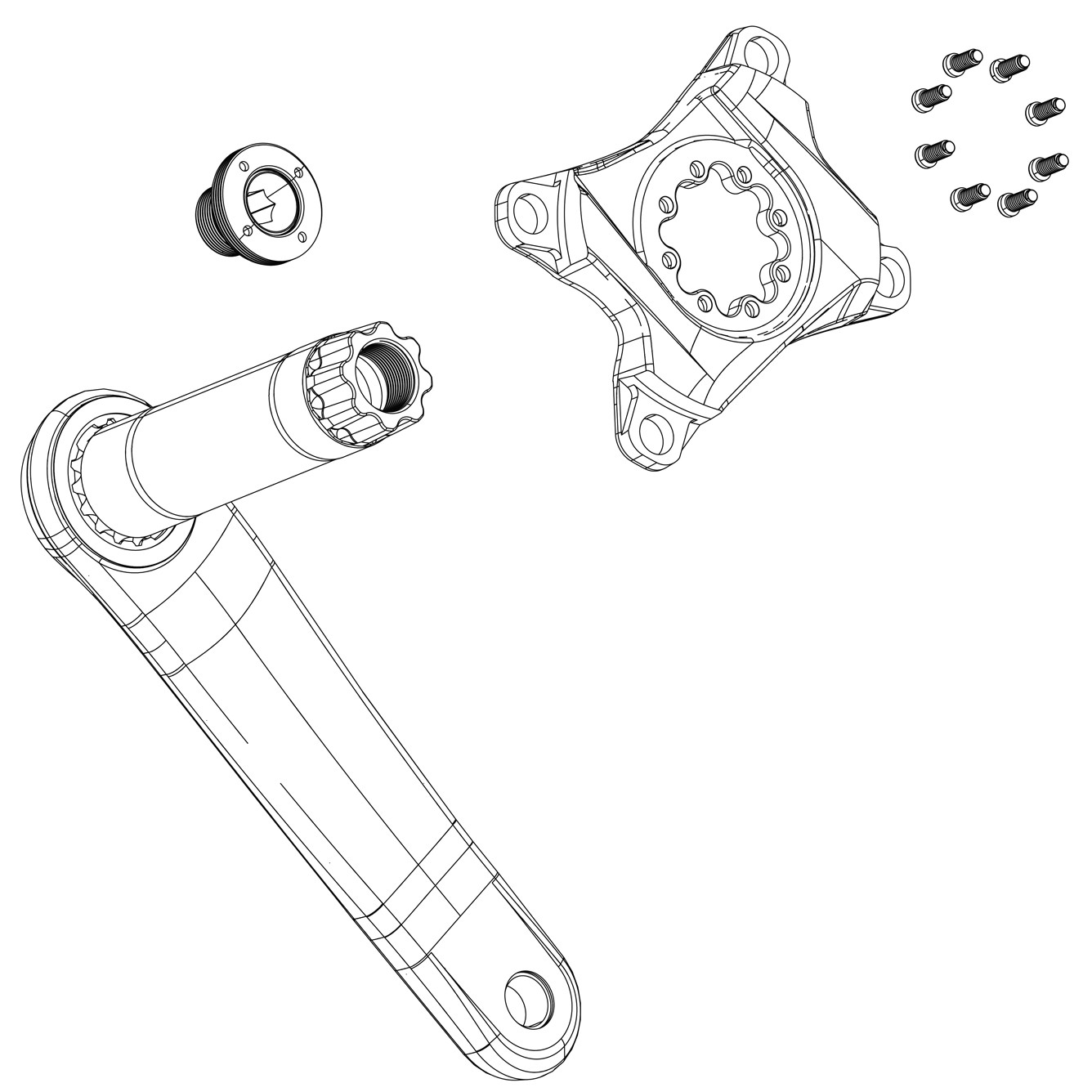 Комплект запасных болтов шатунного рычага SRAM Самораспаковывающийся M18 /M30 Dub Black Stealth Black