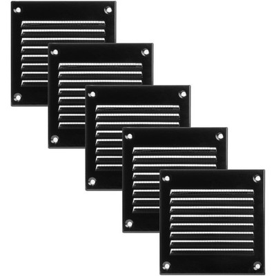Vent Systems 4 x 4 Inch Overall Dimensions Pack of 5 - Black - Air Vent Cover...