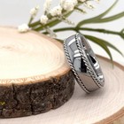 Polished Finish with Rope Edge Design 8mm durable Unisex Tungsten Carbide Ring — photo 4