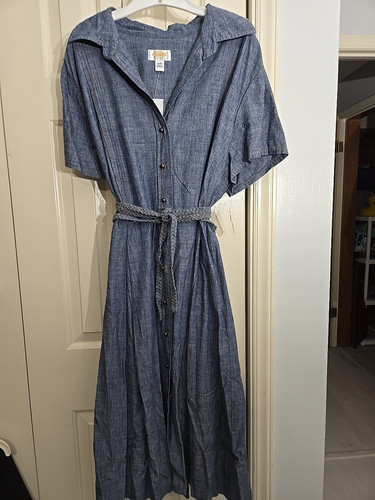 Talbots Womens Denim Shirt Dress Flares At Waist Sz 20W NWT