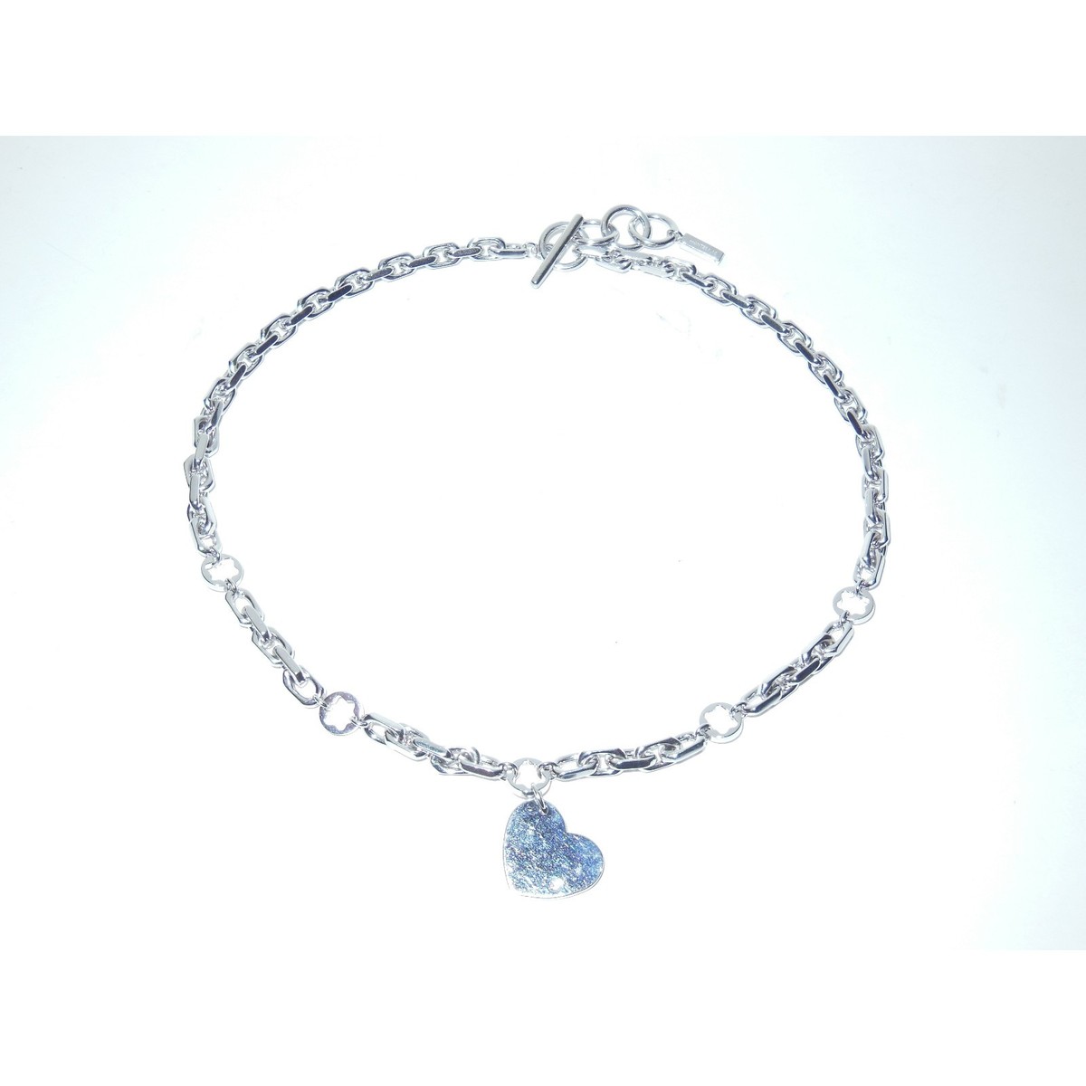 Montblanc Star Signet Heart Charm with Diamond Sterling Chain