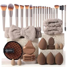 20/40Pcs Makeup Brush Set Sponges Beauty Egg Headband Wristband Makeup Kit Gift