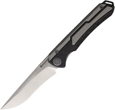 Maxace Kestrel Folding Knife Stainless Blade Titanium/Carbon Fiber Handle - M06D