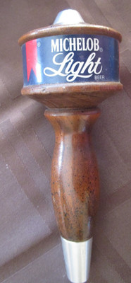 VINTAGE WOODEN MICHELOB LIGHT BEER TAP HANDLE
