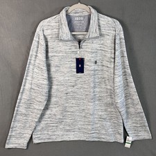 IZOD Men's Advantage Performance Pullover Sweatshirt Size L Gray 1/4 Zip NWT