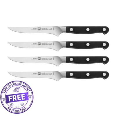 ZWILLING J.A. HENCKELS ZWILLING Pro 4-pc Steak Knife Set Innovative Curved Bolster for Precision Safety