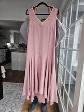 Susan Lane's Country Elegance Pink Sleeveless Maxi Dress VTG 70s Bridal Size S