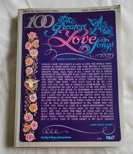 100 OF THE GREATEST LOVE SONGS Songbook Vintage Piano Guitar Sheet Music 