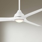54" Casa Vieja Hermosa Wind Matte White LED Damp Ceiling Fan