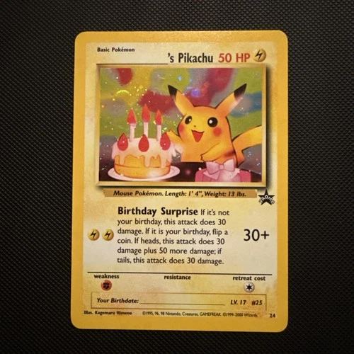 2000 Birthday Pikachu 24 Black Star - WOTC Promo 24/53 - NM