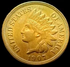 UNCIRCULATED 1907 INDIAN CENT! 4 DIAMONDS! A beautiful coin!