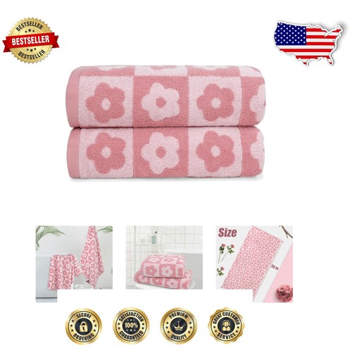 2er Pack Badetücher mit Blumenmuster - leuchtendes Rosa, perfekt für Spa- & Pooltage