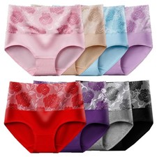 High Waist Cotton Women Briefs Solid Color Comfortable Underwear for Women