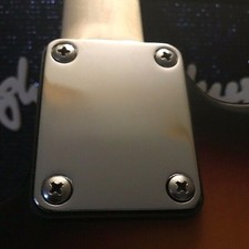 For Fender Strat Tele Electric Guitar Neck Plate Silver Engraved For Fender Logo