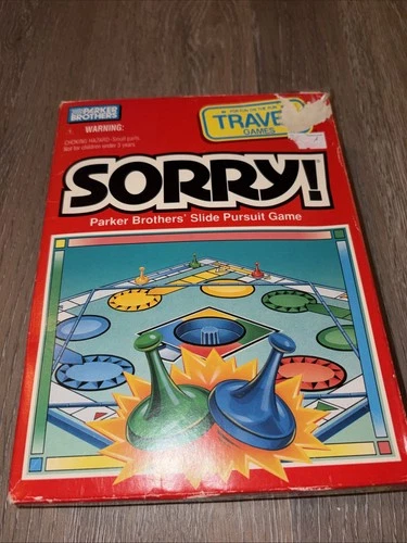 Vintage Travel Sorry 1994- Parker Bros Complete Boardgame Folding Pre-owned