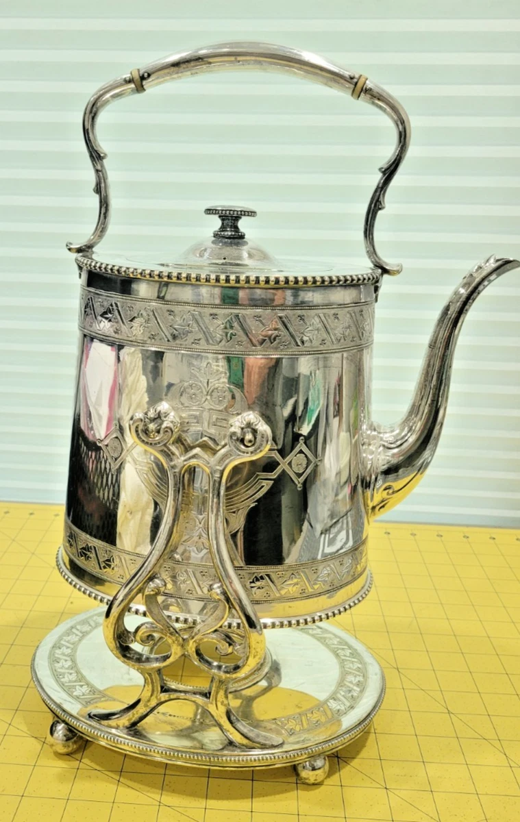 【James Dixon 】 ビクトリアン ティーセット 3点 ティーポット Antique US Silver-Plated Teapots, Coffee James Dixons&Sons for