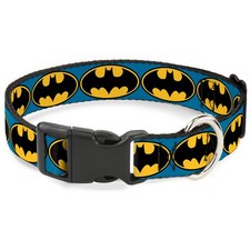 Plastic Clip Collar Bat Signal-3 Blue/Black/Yellow NARROW-Medium 8.5 (US IMPORT)
