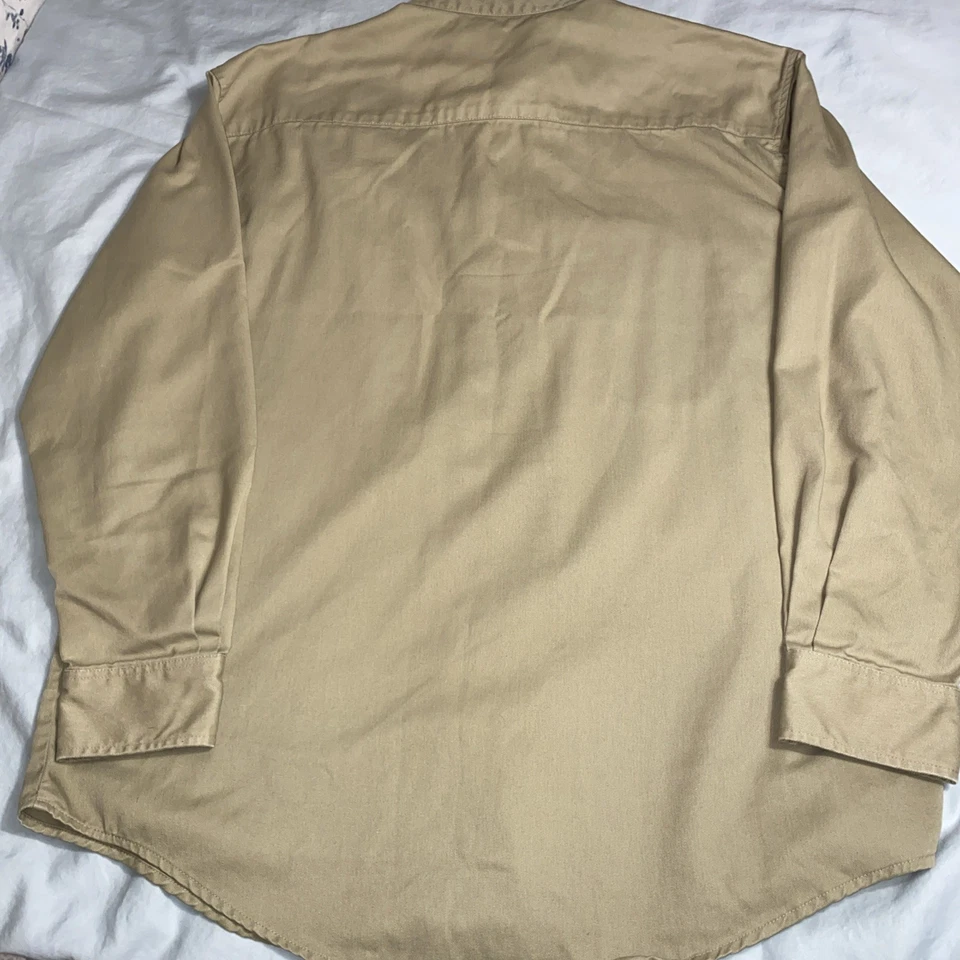 Camisa de trabajo Big Mac vintage para hombre color caqui tostado manga larga talla 15,5" Foto 4 de 4