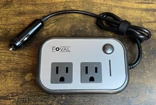 FOVAL 200W 12-110V USB AC Converter - Grey, EUC, Tested