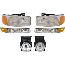 Headlight Kit For 2005-2006 Gmc Sierra 1500 Left And Right Clear Lens Halogen