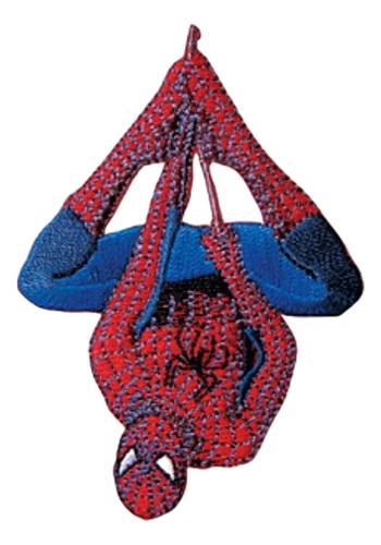 Spiderman Hanging Embroidered 3" Tall Iron on Patch