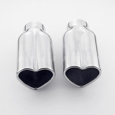 2pcs 1.9 Inlet Love Heart Out Stainless Steel Exhaust Tip For Vw Beetle