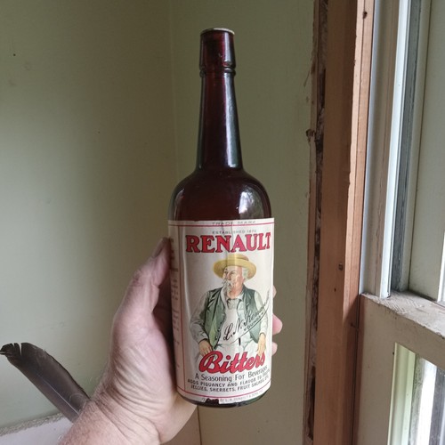 RENAULT BITTERS EGG HARBOR CITY, BOTELLA ETIQUETADA NJ CON TAPÓN EMB 10 1/2" DE ALTO COMO NUEVO - Imagen 12 de 12