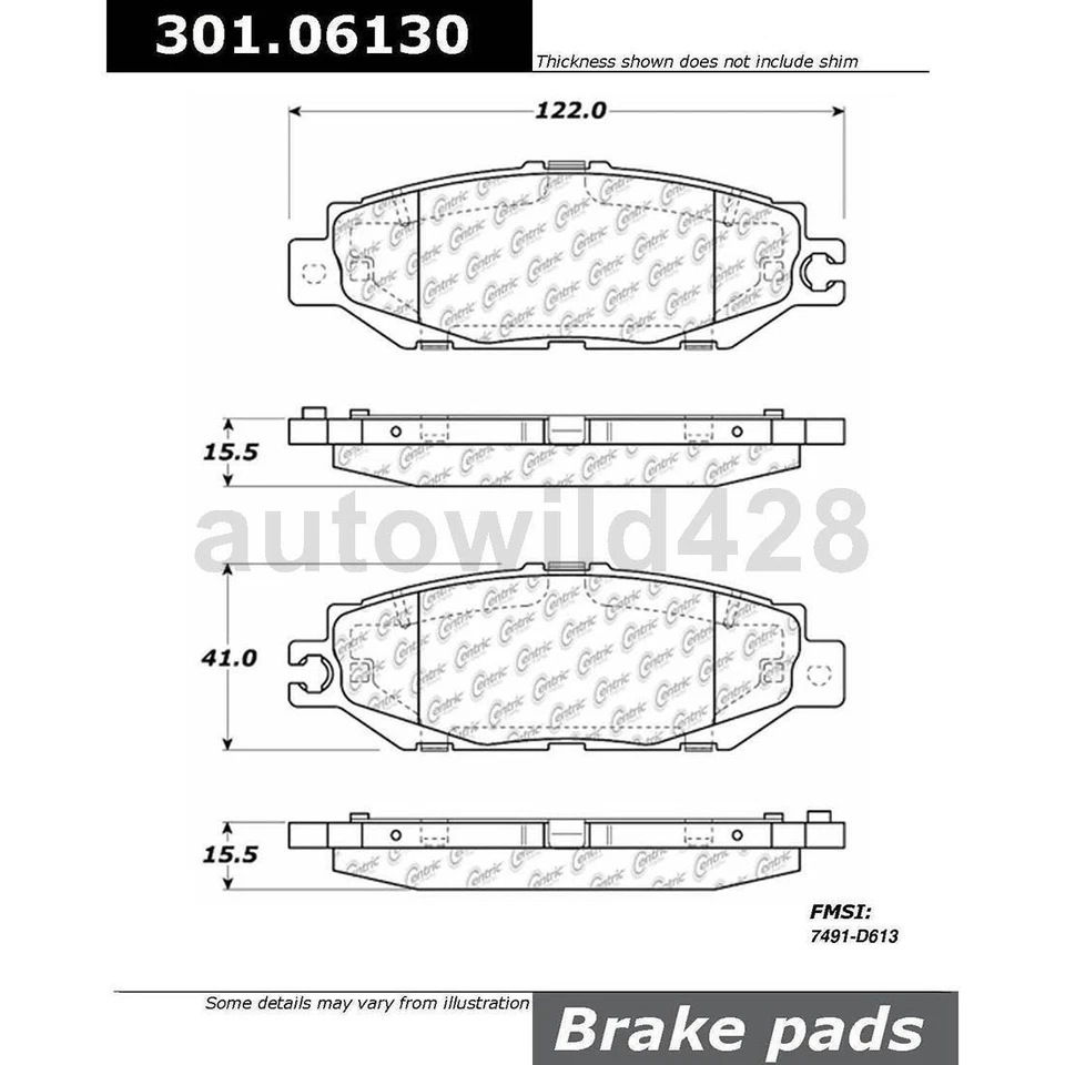 Juego de 2 pastillas de freno delanteras traseras para Lexus LS400 1995 1996 1997 1998 1999 2000 Foto 3 de 4