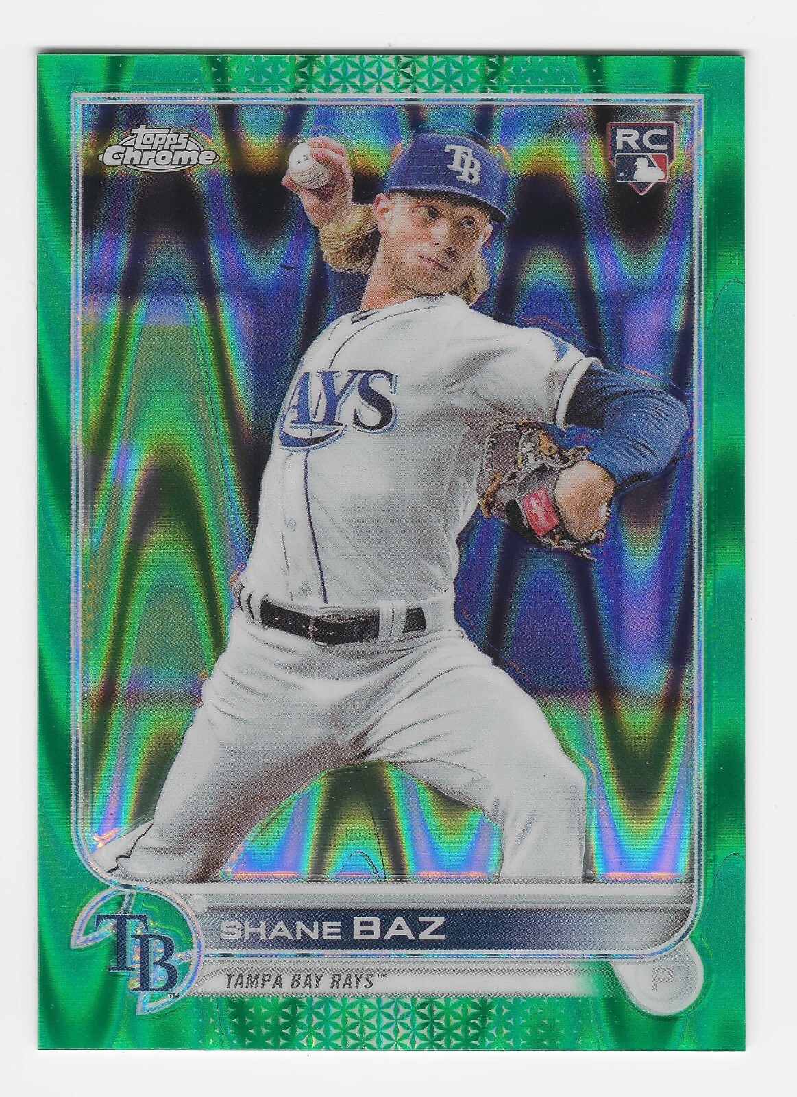 2022 Topps Chrome Shane Baz Green Refractors 97/99 #201 RC Tampa Bay Rays
