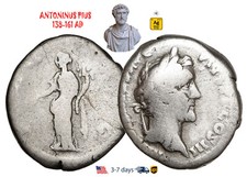 Ancient Roman Empire Coin Silver Denarius ANTONINUS PIUS 138-161 AD #30996