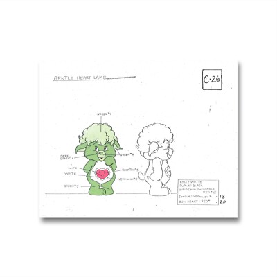 Care Bears Original Production Color Model Sheet: Gentle Heart Lamb, SSV1144